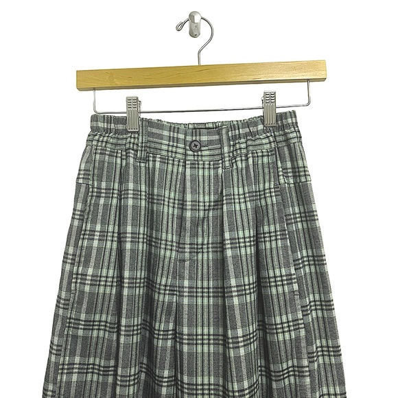 🍯 H&M Plaid Pleated Trouser Pants • Mint Green - Picture 3 of 6